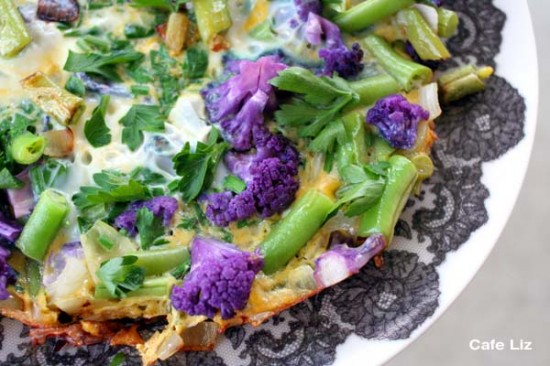 green-bean-purple-cauliflower-frittata